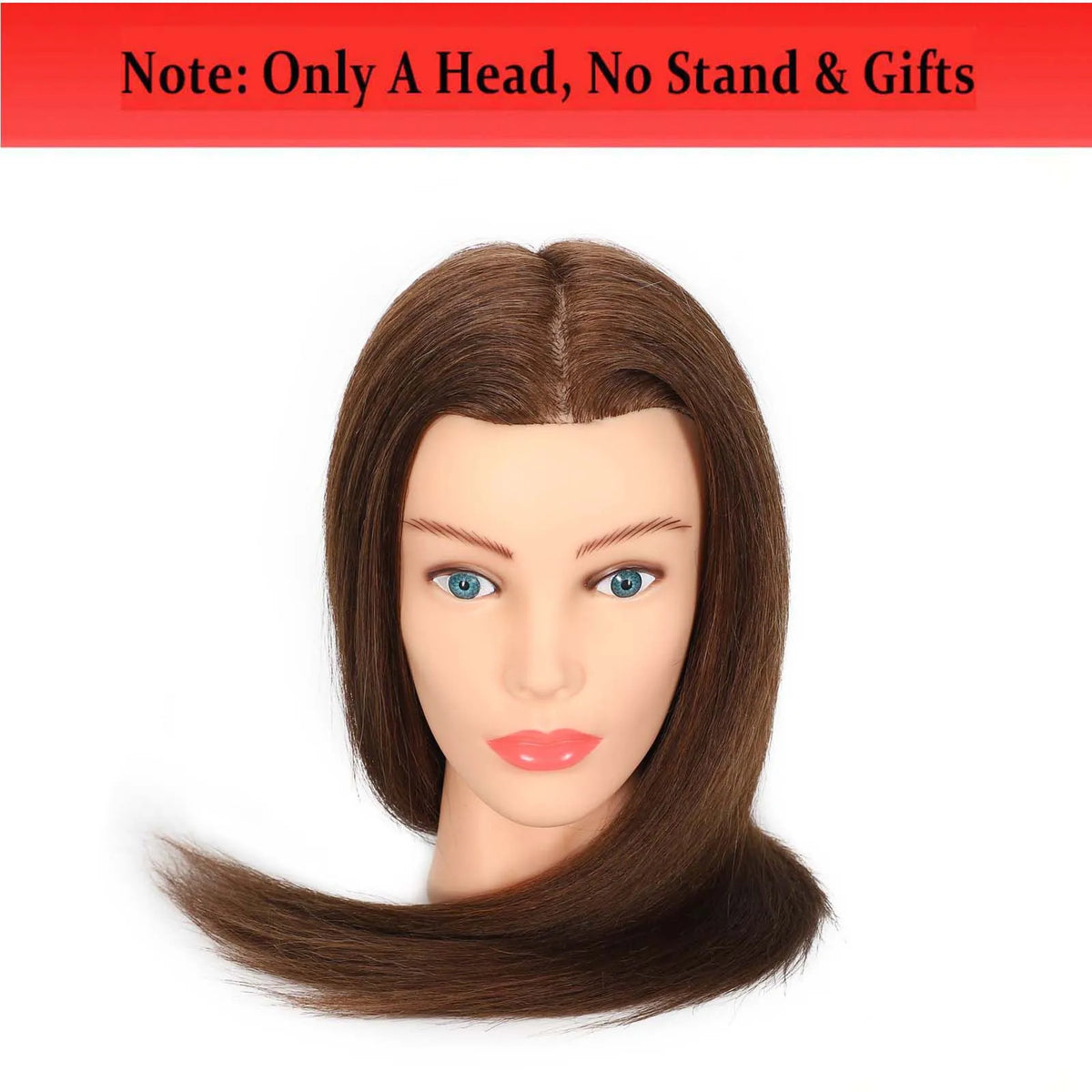 Mannequin Head with 100% Real Human Hair for Cosmetology Hairstyle Practice