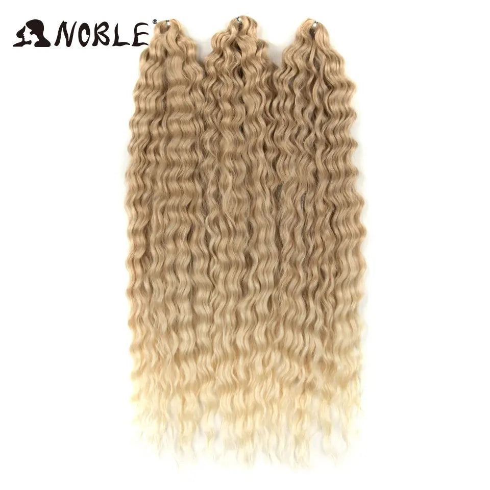 Synthetic Twist Crochet Curly Hair Water Wave Braid Ombre Blonde Brown Deep