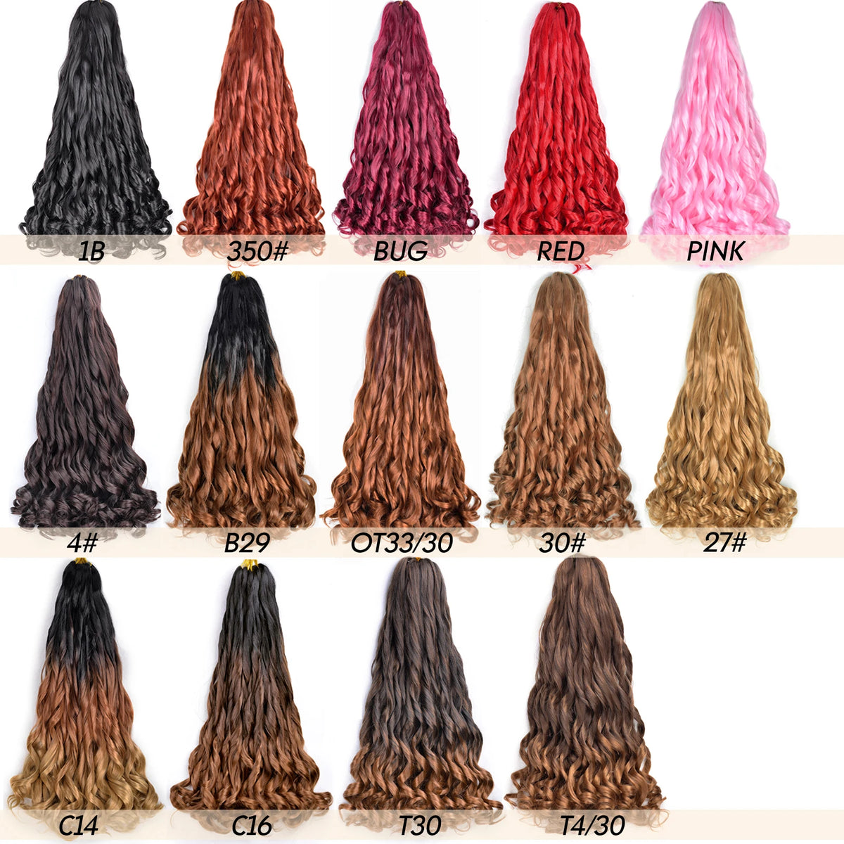 French Curly Braiding Hair 16Inch Synthetic Pre Stretched Loose Wavy Curl Extensions