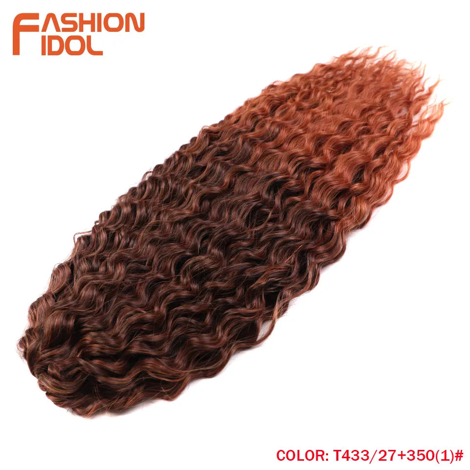 Synthetic Twist Crochet Curly Hair Water Wave Braid Ombre Blonde Brown Deep
