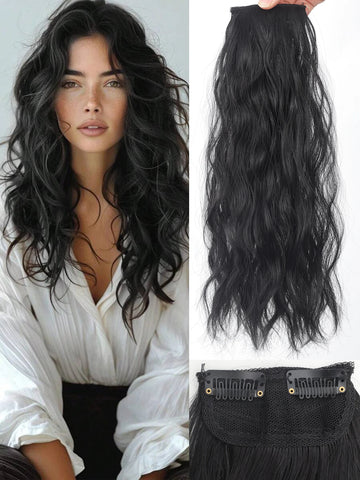 Water Wave Extensions Clip in Hair Invisible Synthetic Wig Piece Suitable Thinning
