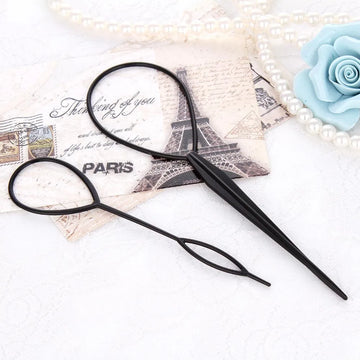 Ponytail Creator Plastic Loop Black Pony Topsy Tail Clip Hair Accessories Braiding