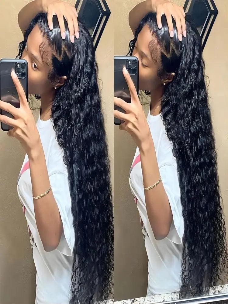 Deep Wave 13x6 Lace Front Human Hair Wig, 200% Remy Curl Full