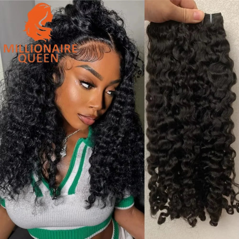 3C4A Burmese Curly Virgin Human Hair Bundles for Full Head