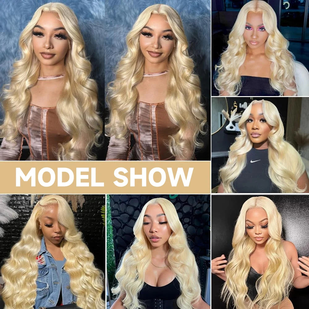 613 Honey Blonde Wig Human Hair Brazilian, 13x6 HD Lace Frontal Body