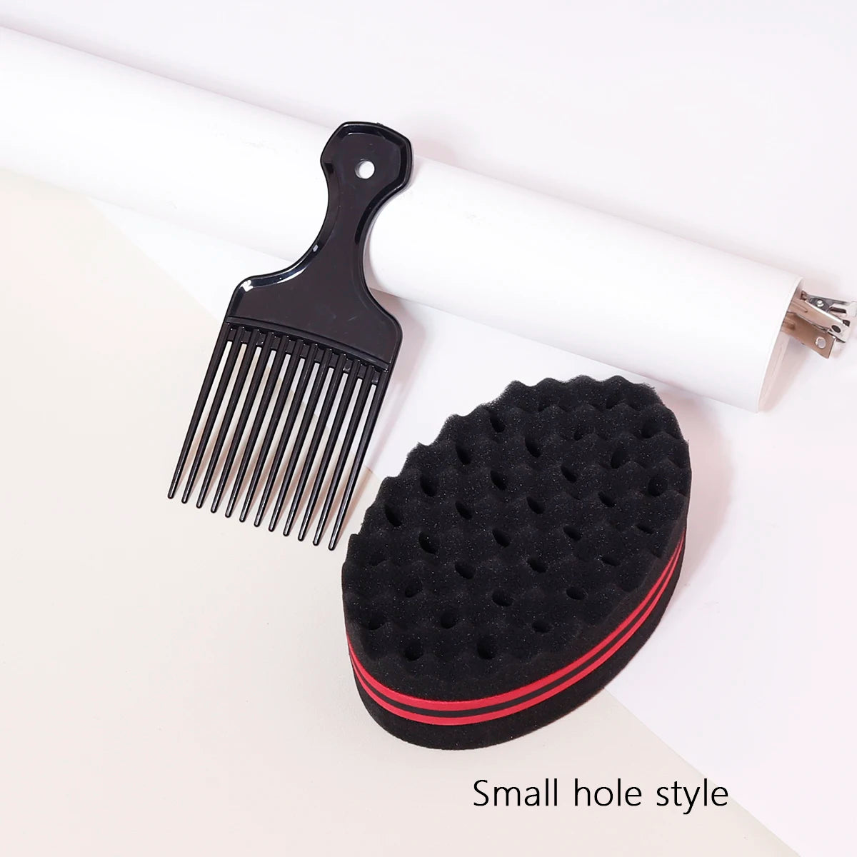 2pcs/Set of Wide Toothed Brush Combs Insertion Type Comb and African Style Sponge Brush