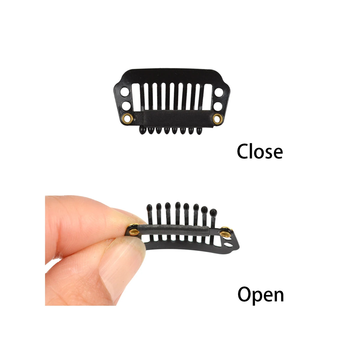24 Pcs 9-teeth Beige/Brown/Black Hair Extension Clips Hair Extension Wigs Snap Clips Comb Small Snap Wig Accessories Clips