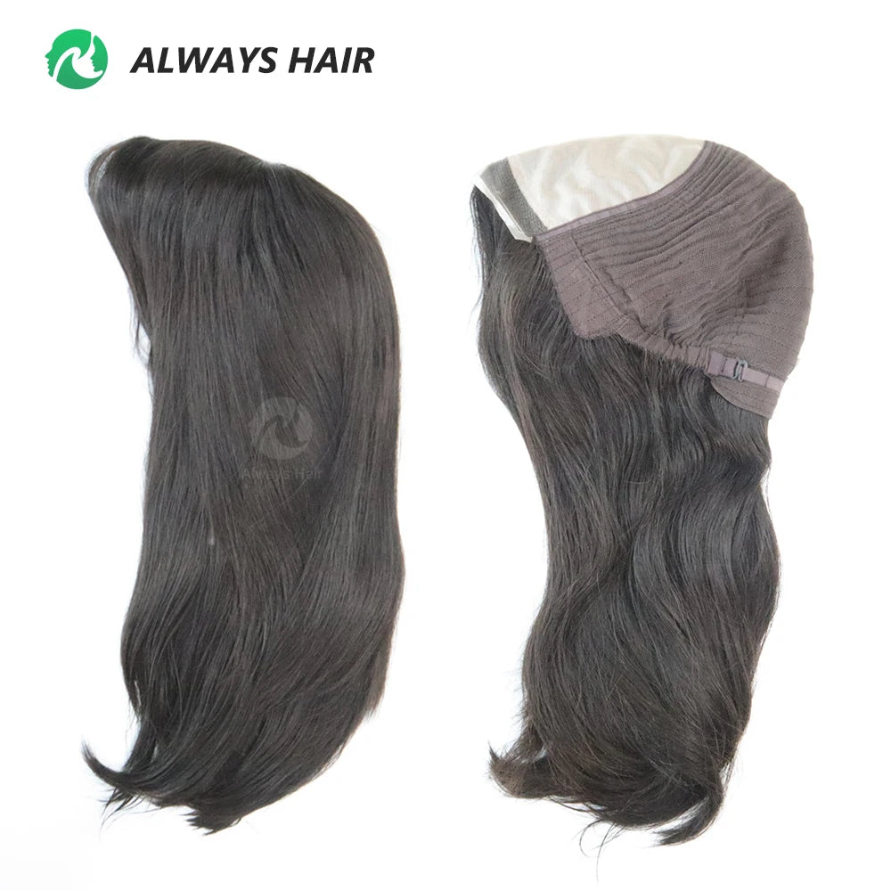 MT11-14.5" Natural 100% Human Hair Wig 1/2" Lace Front Chinese Cuticle Remy Hair Blond Wig