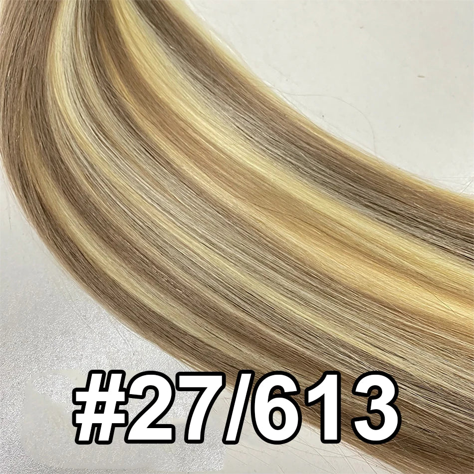Human Hair Flat Tip Extension Remy Hair18-30inch Real Silky Straight Black Brown