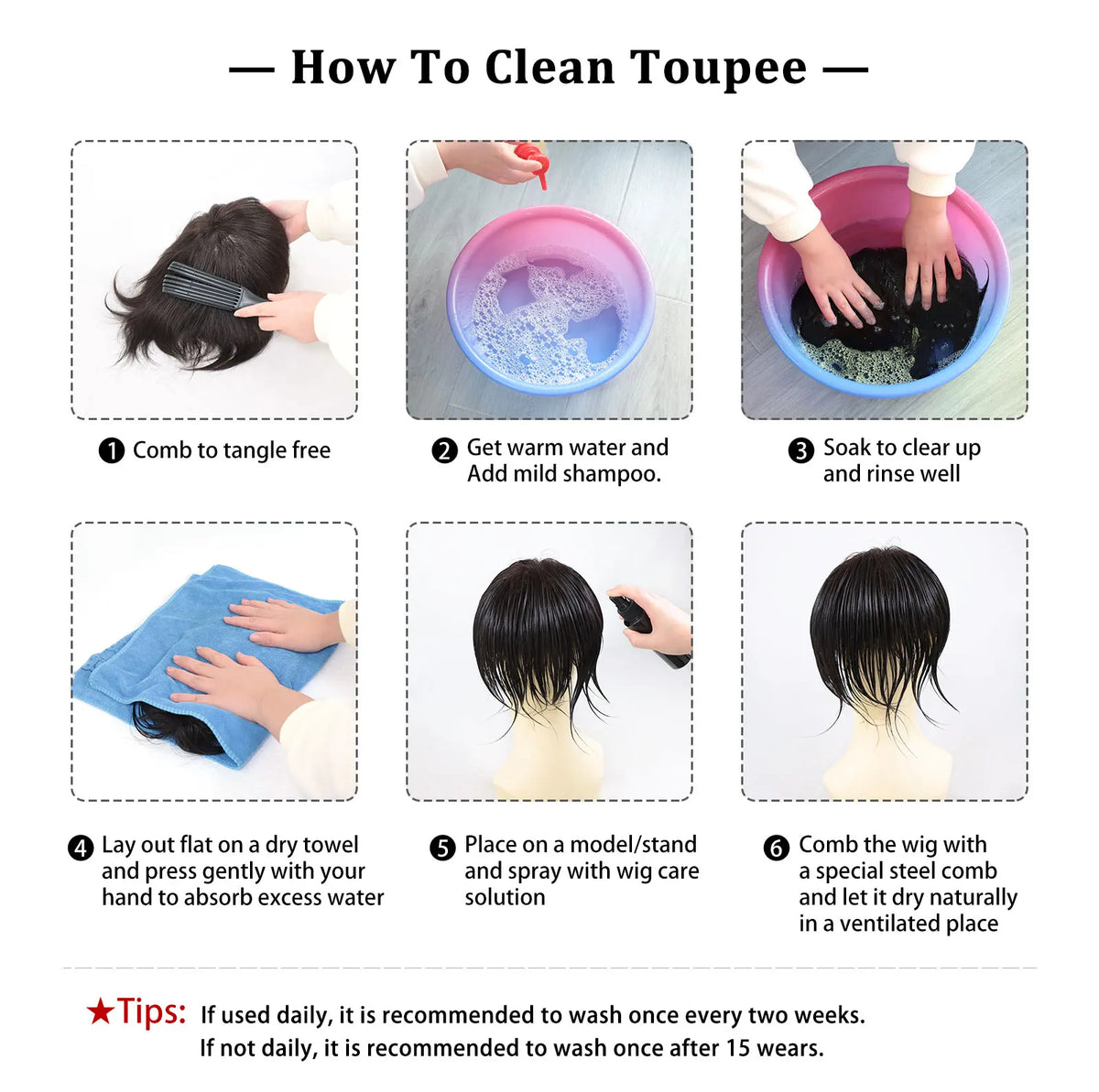 0.08-0.10MM Full Skin PU Toupee V Loop Human Hair Men's Wigs Capillary