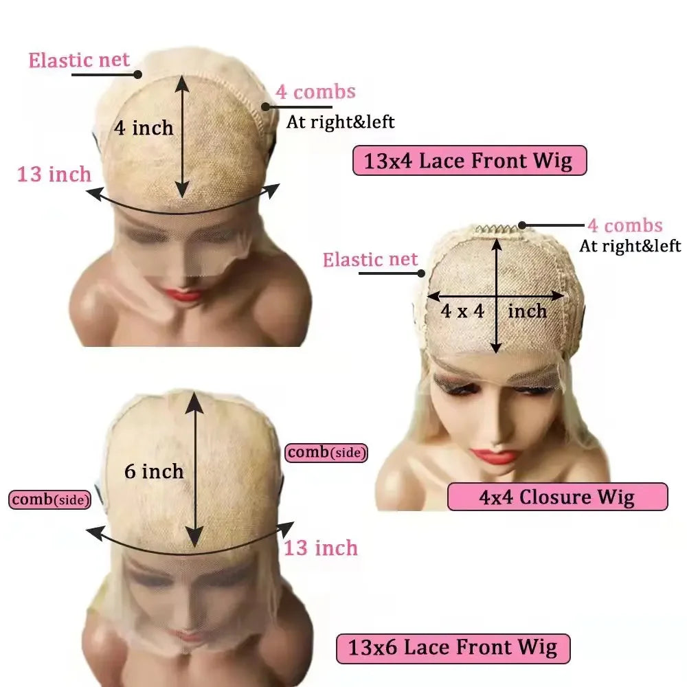 Human Hair Lace Frontal Wig Ombre Blonde Highlights Natural Wave Brown Roots