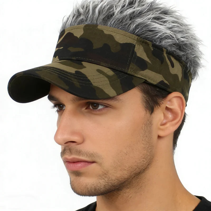 Synthetic Spiked Hair Wig Golf Baseball Cap Fake Short Sports Hat Outdoor