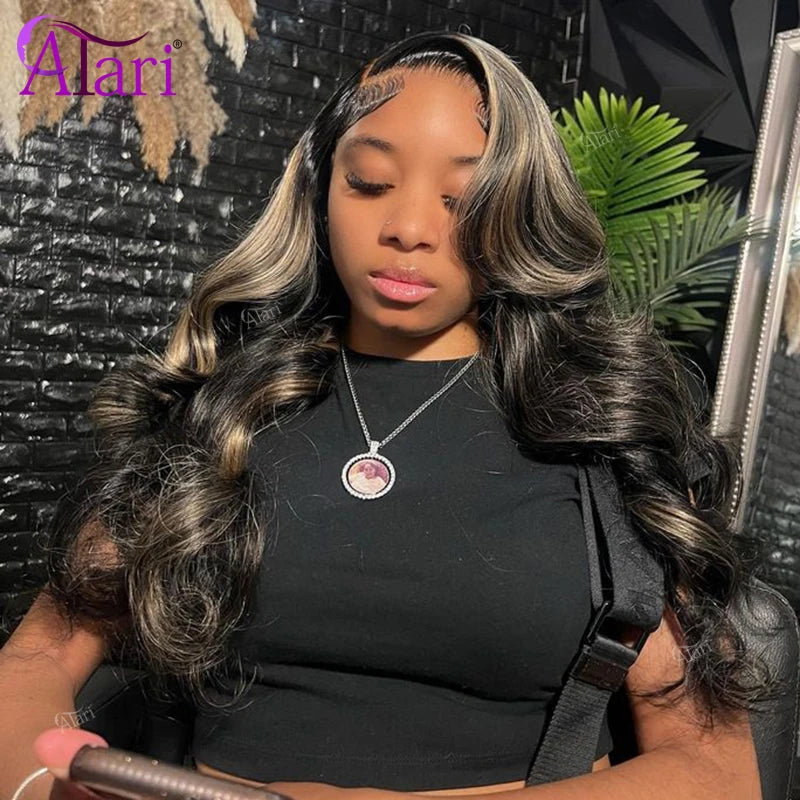 13x6 Lace Frontal Body Wave Human Hair Wigs Blonde 27 Black Pre