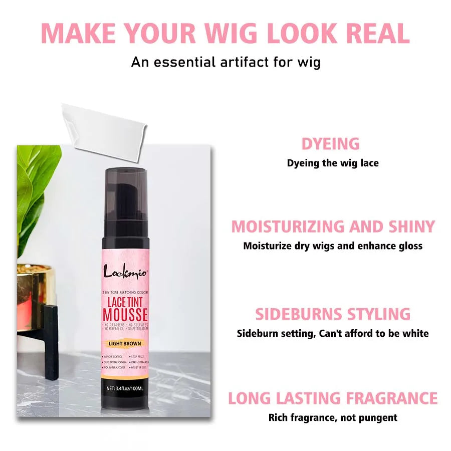Natural Lace Tint Spray Dyed Foam Mousse 100ML Wigs Mesh Skin-fitting Invisible Colorant Cosplay Wig Dye Mist