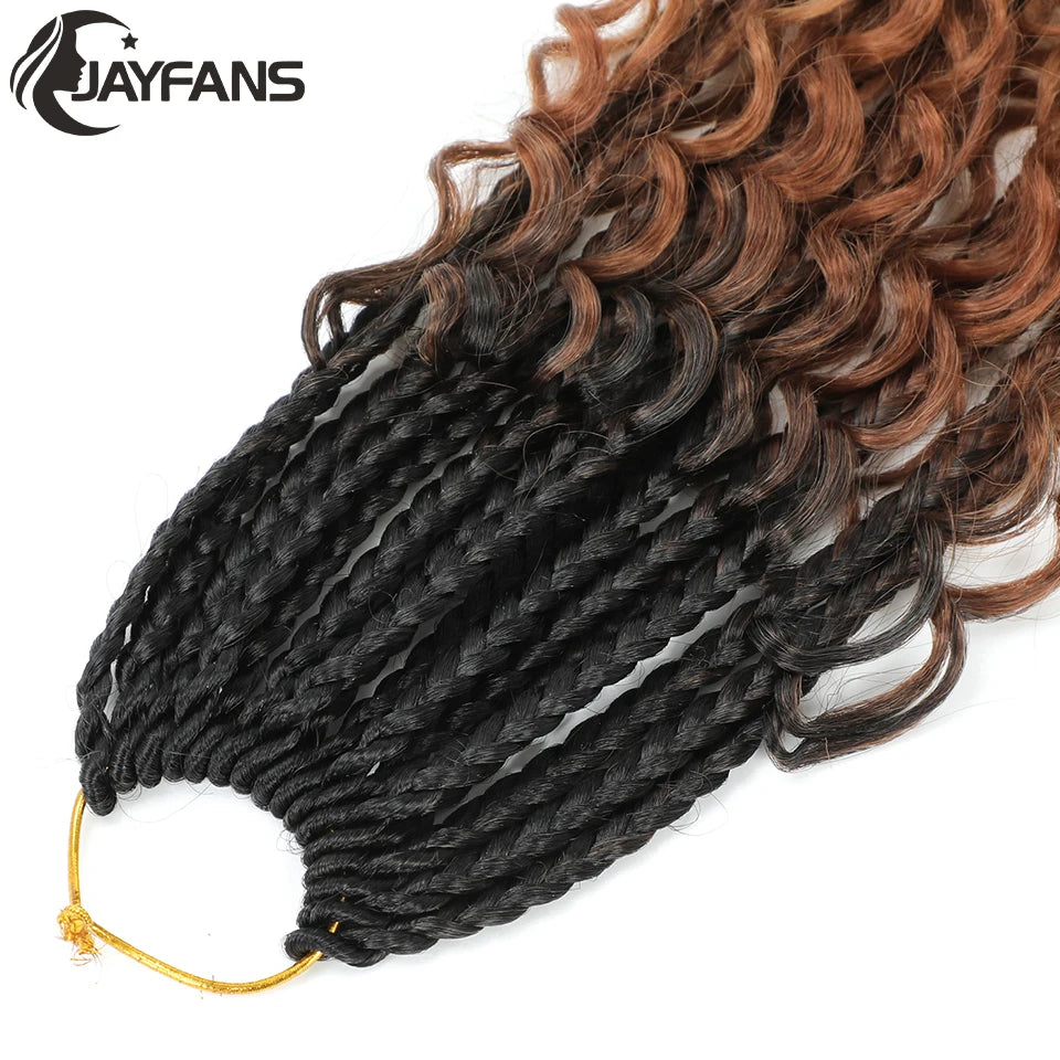 Boho Box Braids Crochet Synthetic Hair Goddess Curly Ends Bohomian