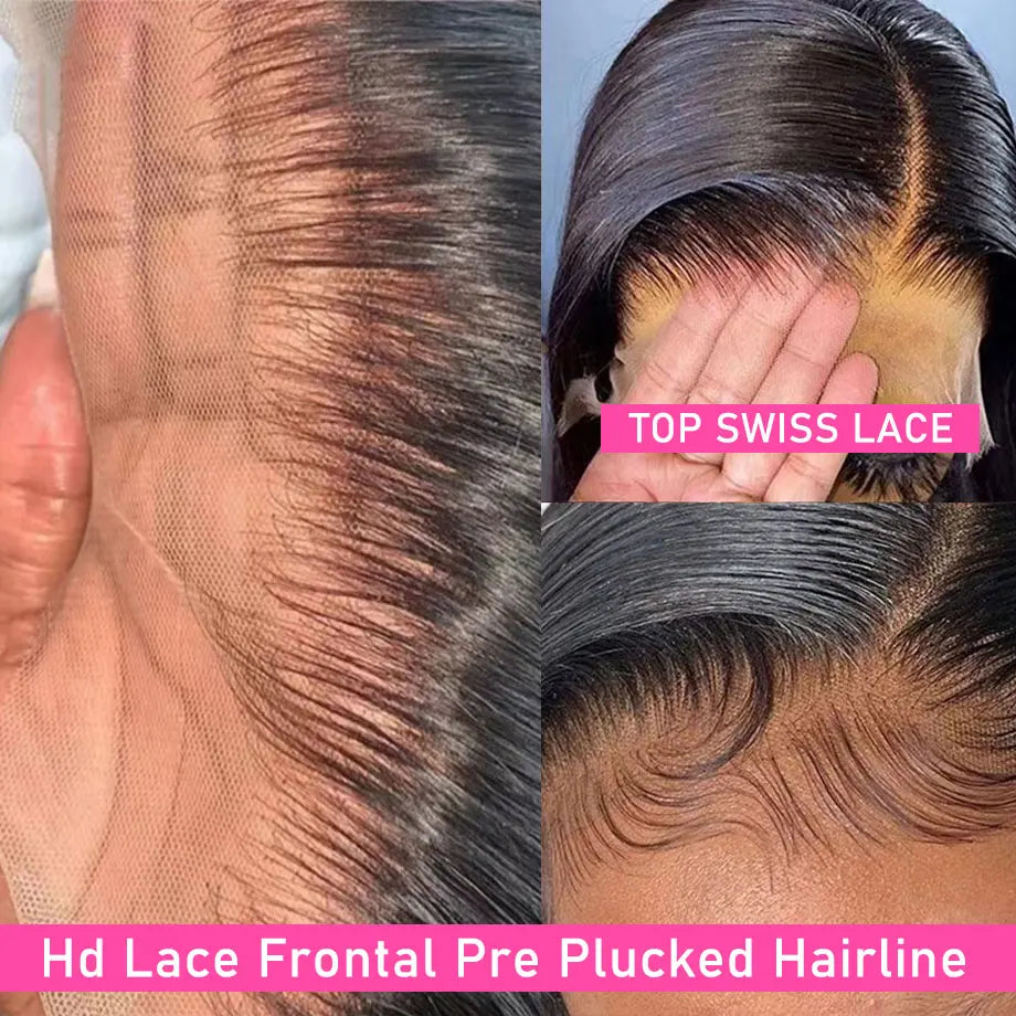 13x4 HD Transparent Body Wave Lace Front Wig Frontal Brazilian Human Hair