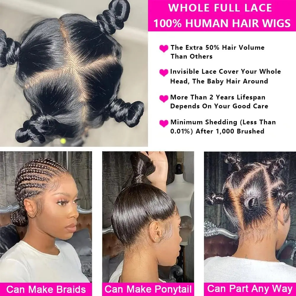5x5 Silk Top Full Lace Human Hair Wig Silky Straight Peruvian Remy