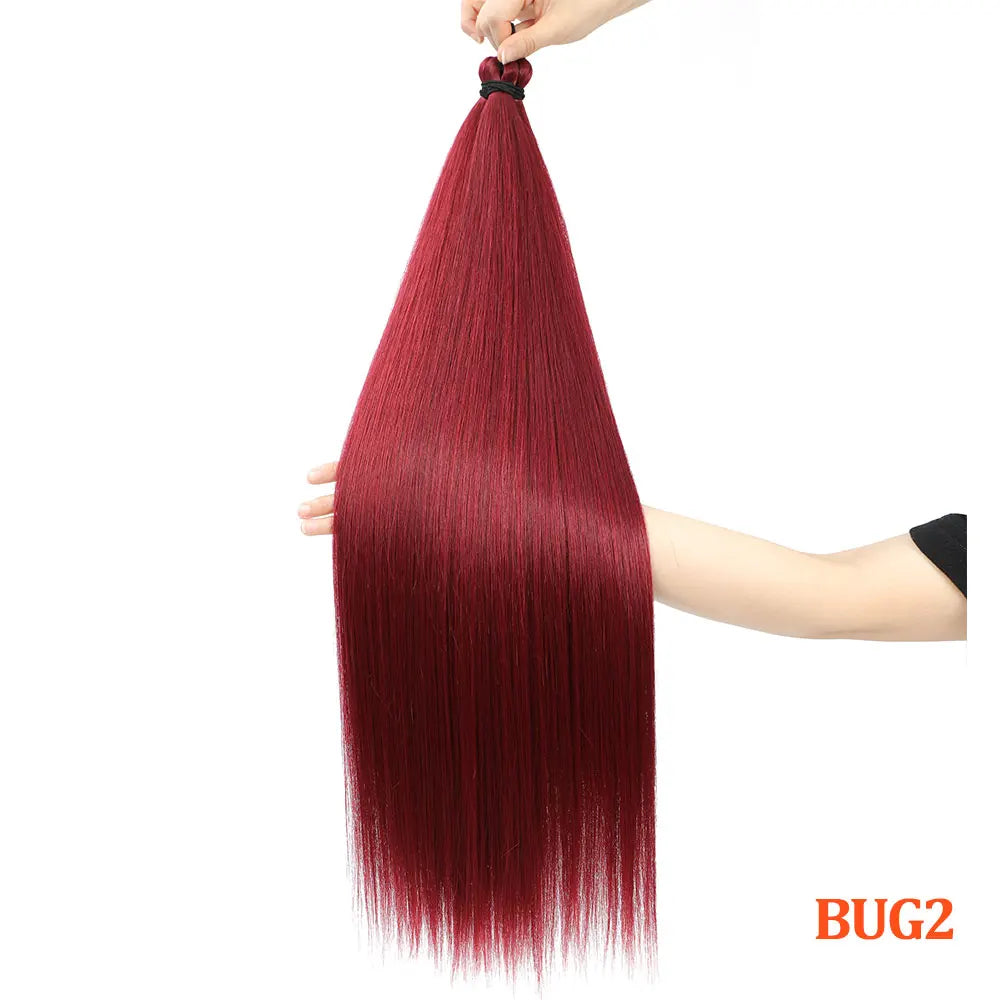 Straight Pony Hair Bundles Crochet Braids Synthetic Braiding Soft Extensions