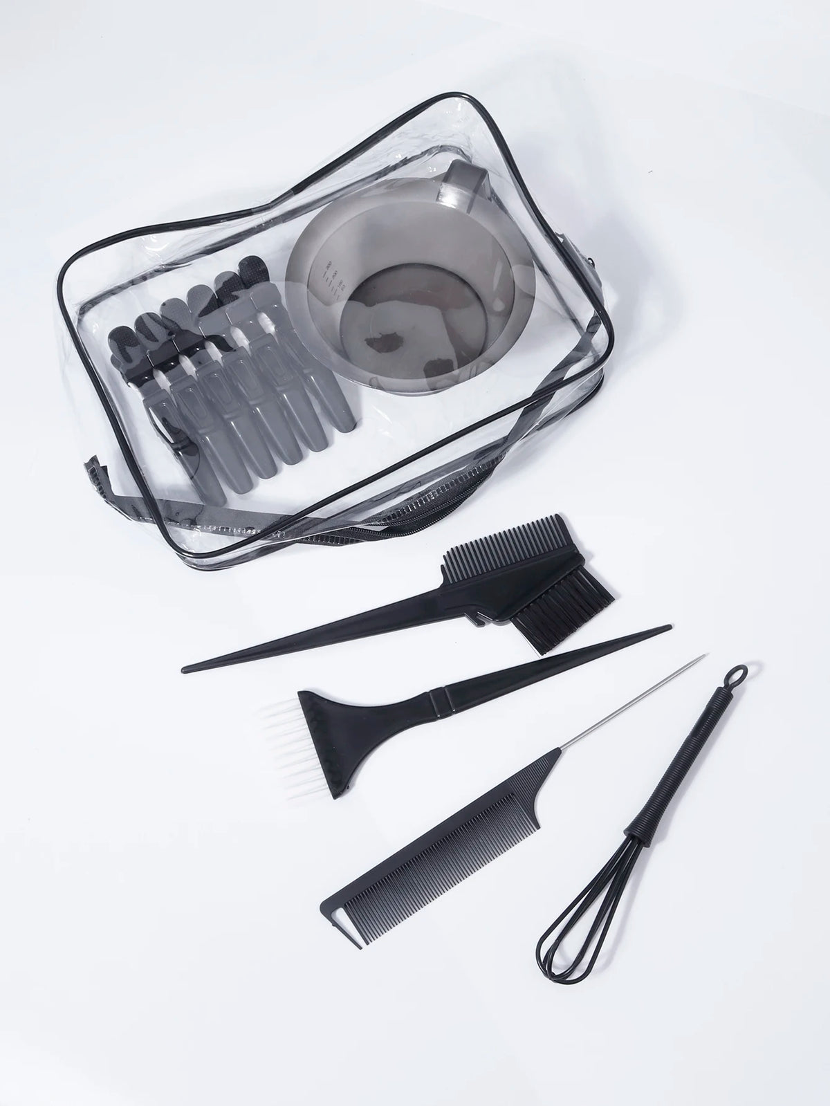 Professional Hair Dye Set Brush Comb Clip Stirrer Suitable Salons Real Wig