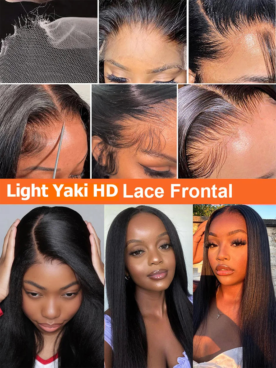 Yaki Straight 13x6 HD Full Lace Frontal Only Closure Invisiable Melt Skins