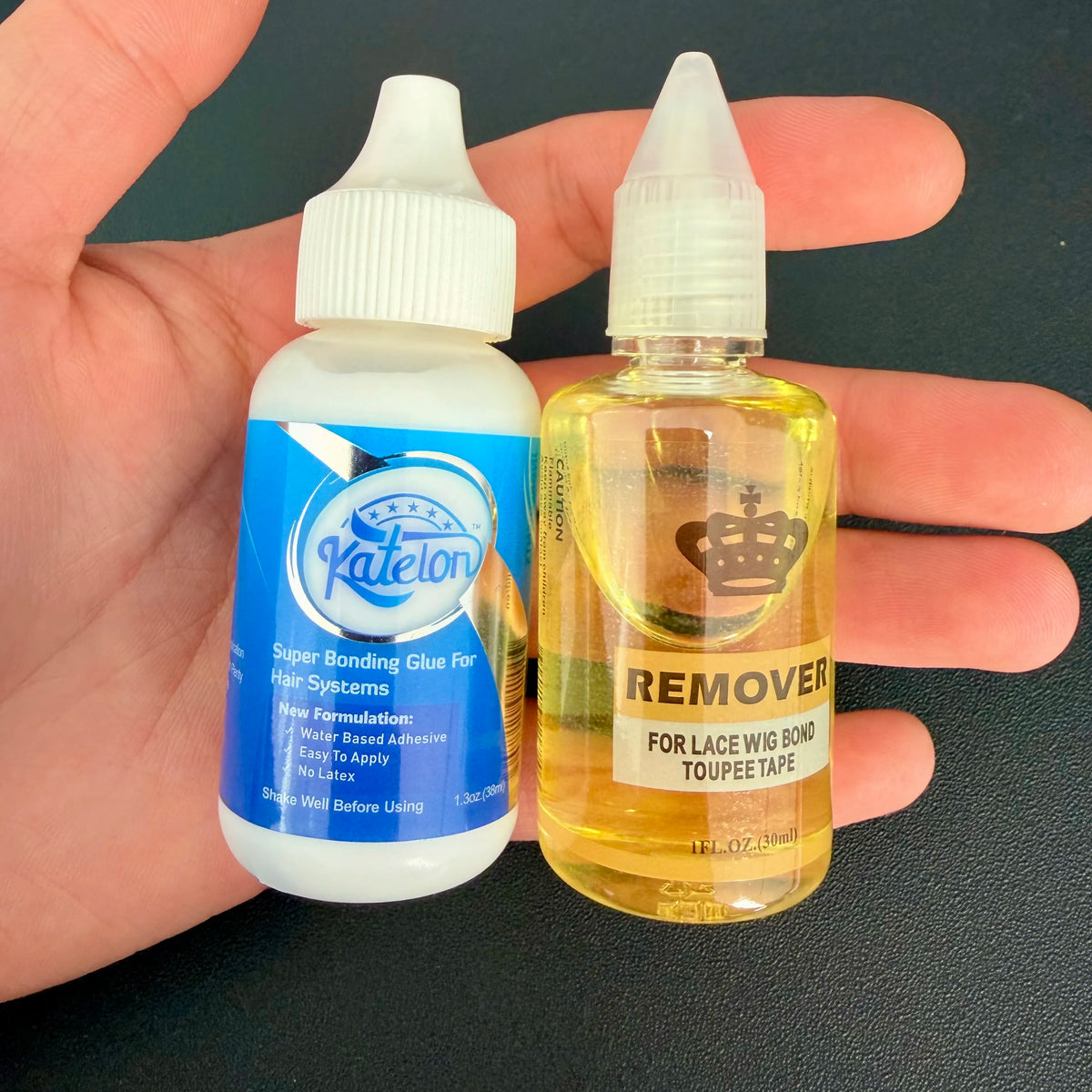 Wig Glue and Remover Set, 38ml Bonding Glue + 30ml Remover for Lace Wig Toupee Hair System