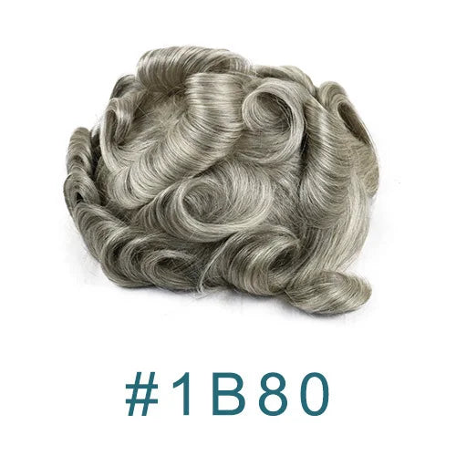 100% Human Hair Ombre Honey Brown Men's Wig Capillary Prosthesis System Natural