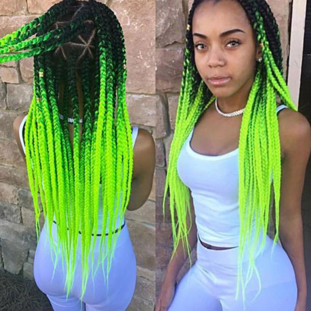 Purple Braiding Hair Pre Stretched Synthetic Kanekalon Crochet Jumbo Braids Extensions Accessories