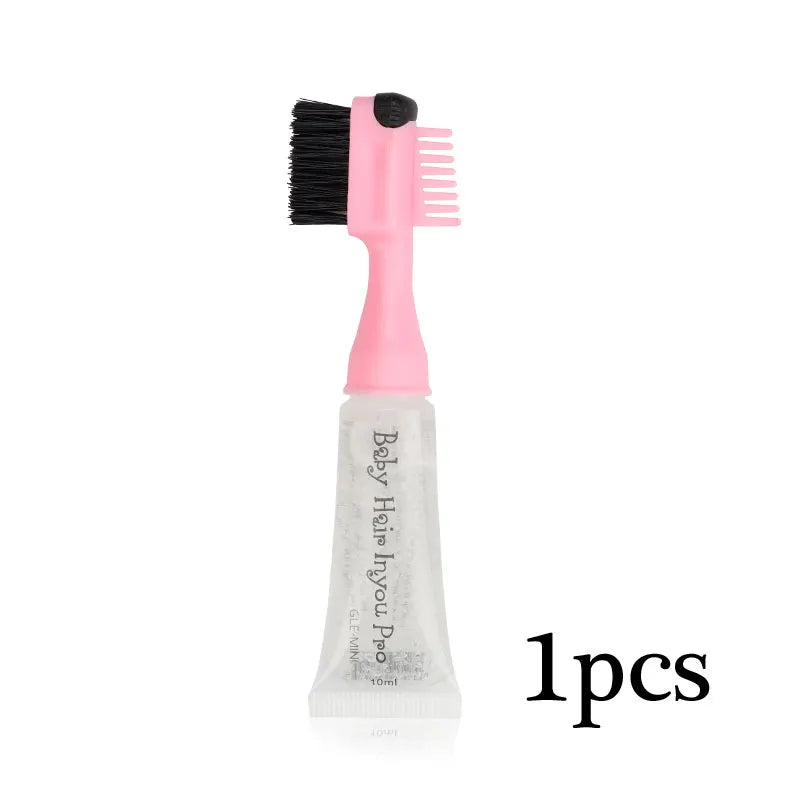 Baby Hair Edges Pro Brush Gel Squeeze Tube 10Ml Refill Gel Replacement Tube 20Ml, Professional Edge Control Brush And Gel 3 In 1