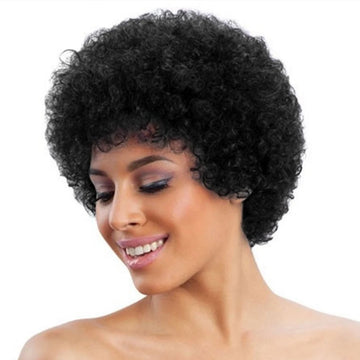 Short Afro Kinky Curly Wigs Human Hair Brazilian Full Machine Made