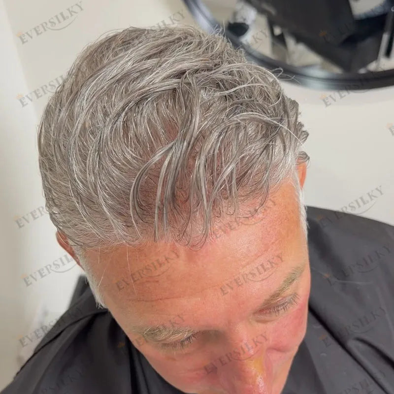 Micro Thin Skin Base Men's Toupee, 0.02mm, Undetectable Hairline