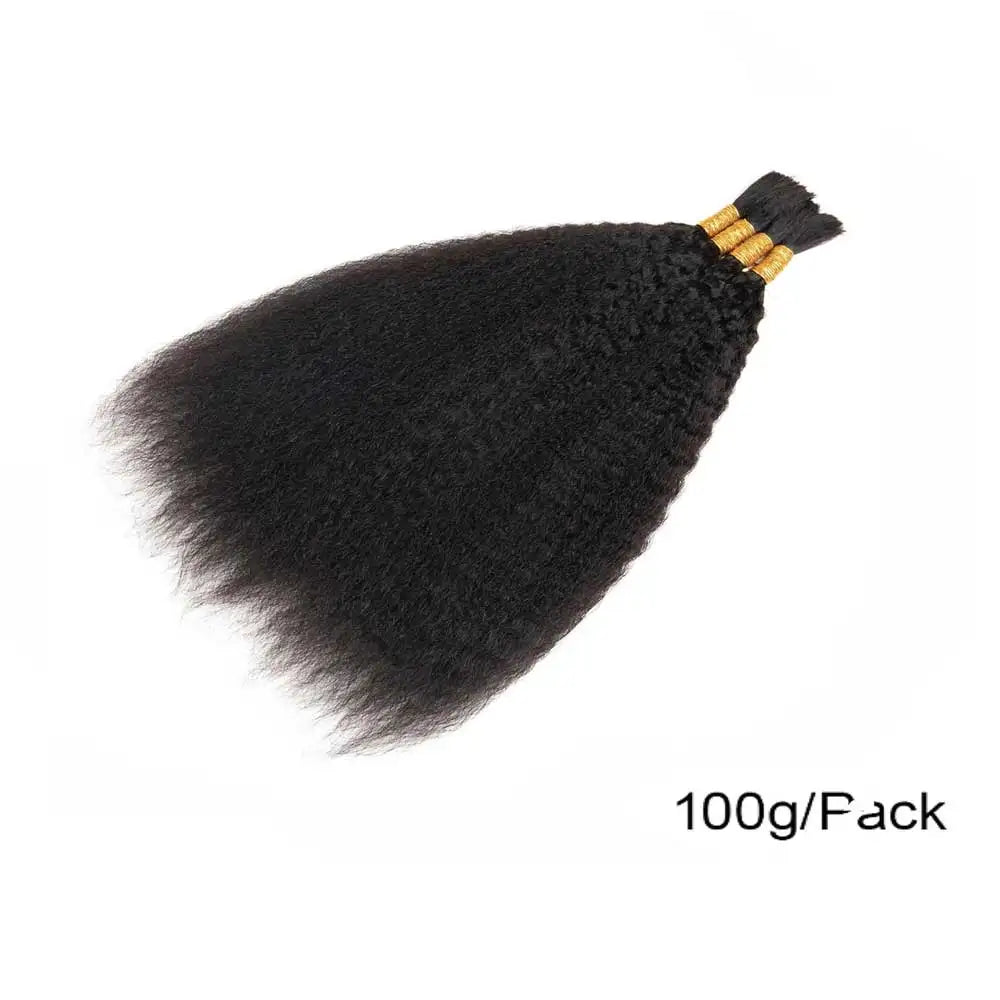 Human Hair Bulk Braiding No Weft Kinky Straight Wet Wavy 100g Yaki