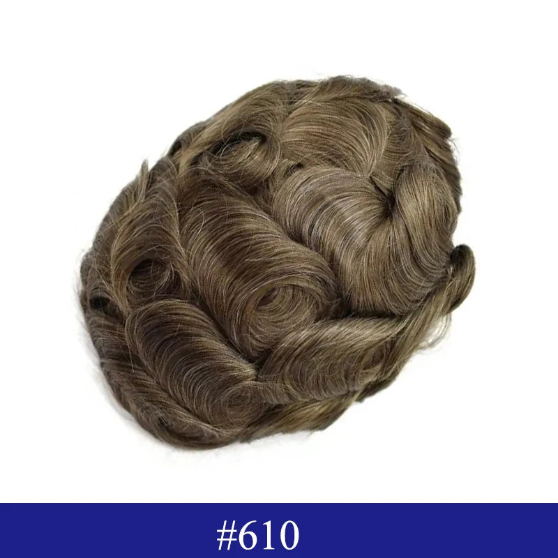 Swiss Lace Toupee Ultra Delicate AIR-Lace Male Hair Prosthesis Breathable 90 Density Hair Toupee Men Full Lace Men's Wig