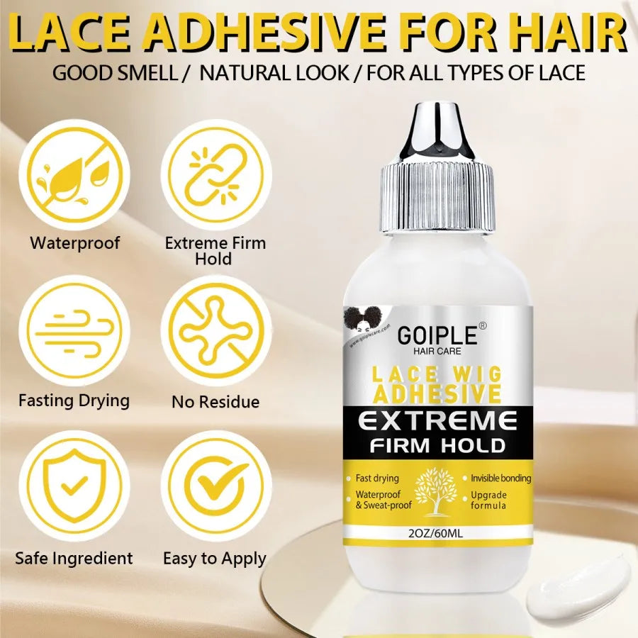 Extreme Firm Hold Lace Wig Glue Waterproof & Sweatproof Invisible Bonding Adhesive For Lace Wigs
