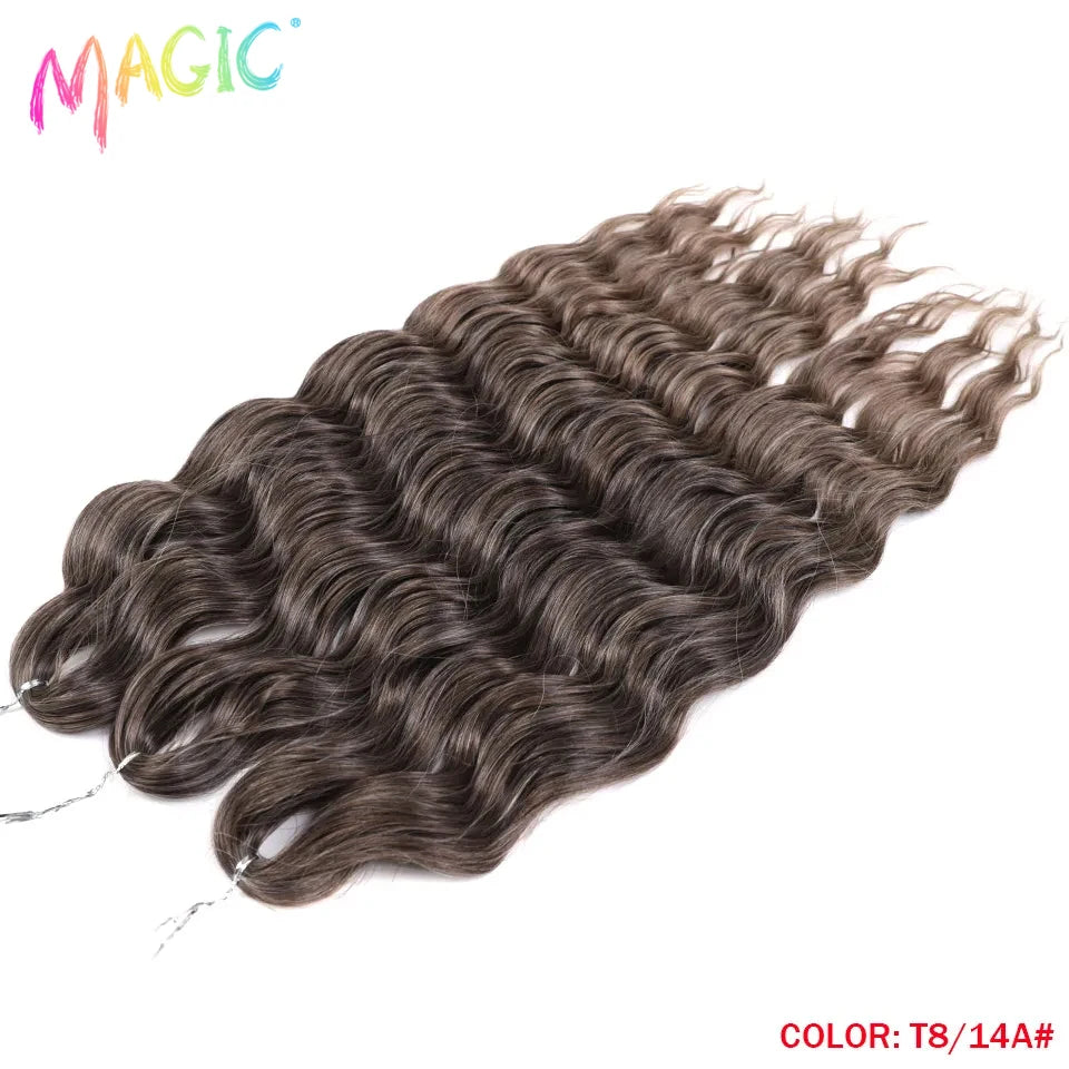 Water Wave Braiding Hair Extensions Ombre Blonde Deep Afro Curl Twist Crochet