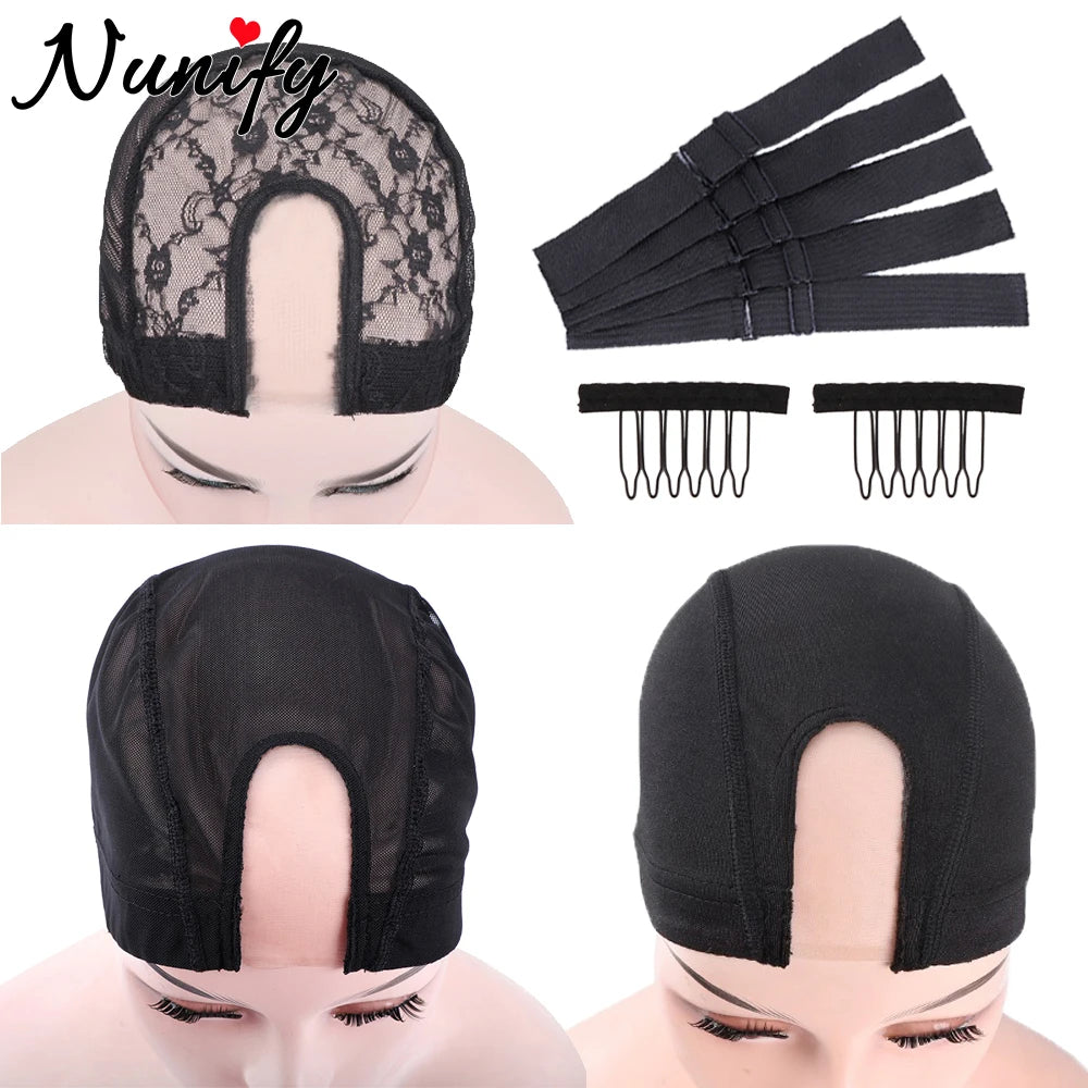 U Part Wig Cap Mono Lace Dome Making 3Cm Knit Band& 6Teeth