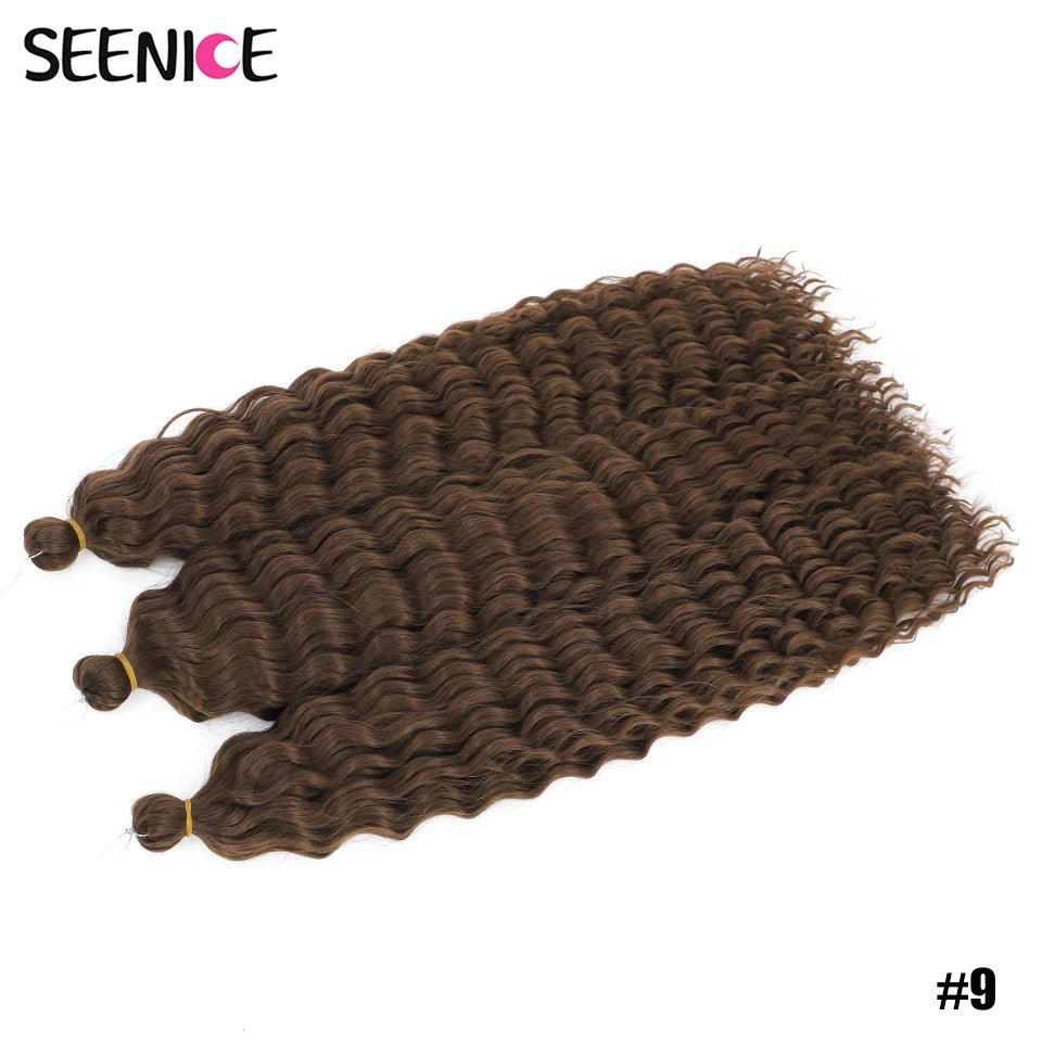 African Curls Synthetic Water Wave Twist Crochet Braiding Hair, Afro Curl, Ombre Blonde Pink Deep Wave