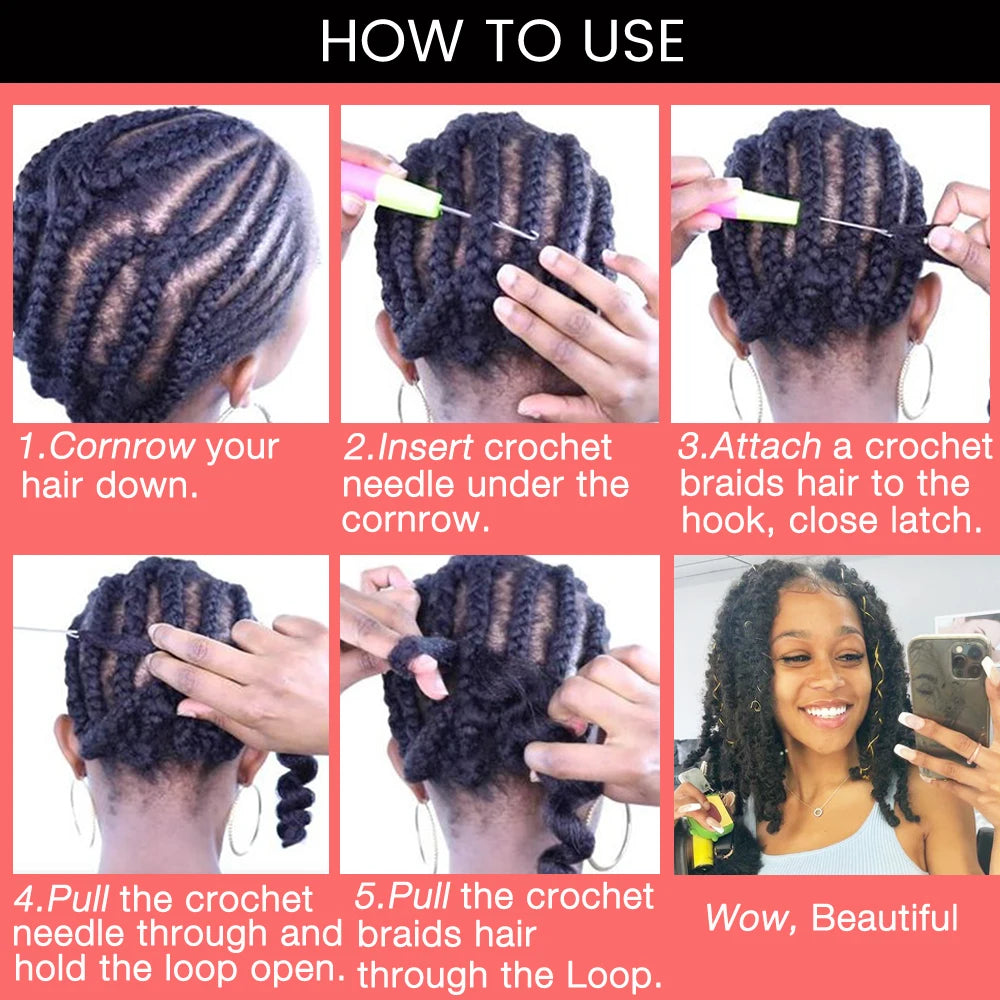 Jamaican Bounce Crochet Hair Jumpy Wand Curl Synthetic Braiding Extensions Ombre Brown