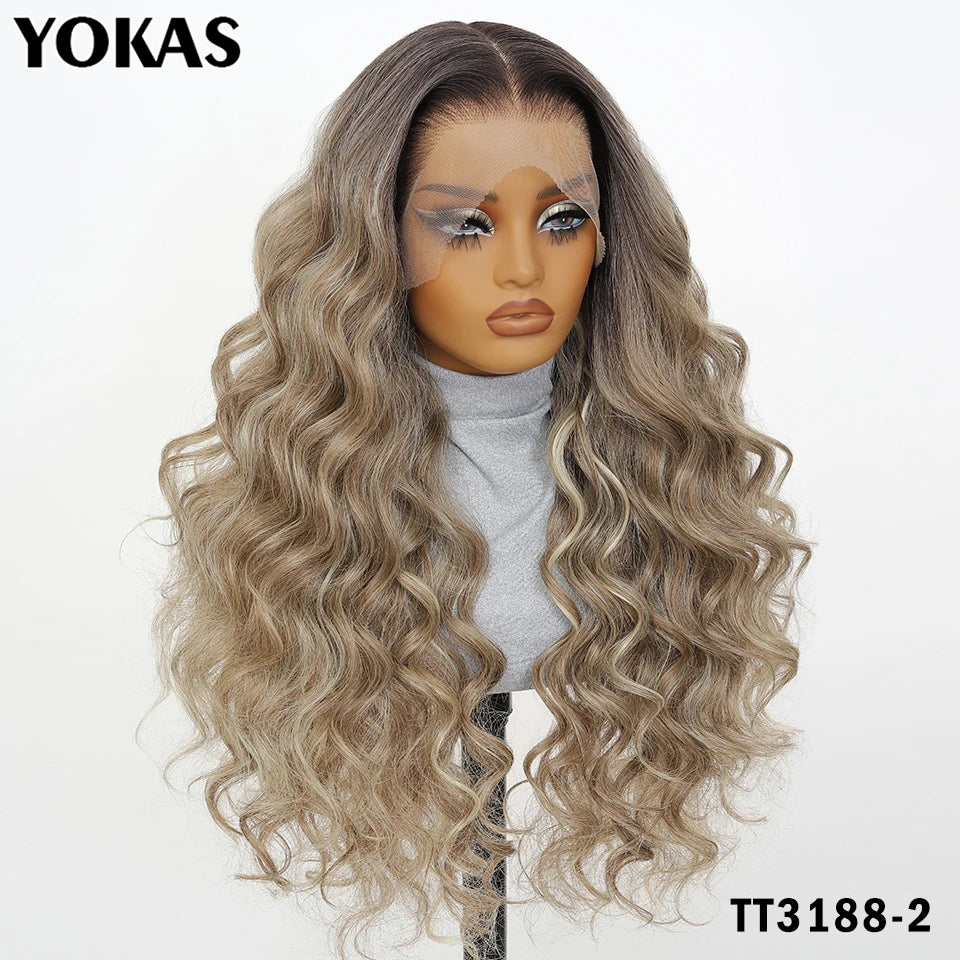 Synthetic Blend Lace Wigs Body Wave, 13x6 HD Frontal Baby Hair African