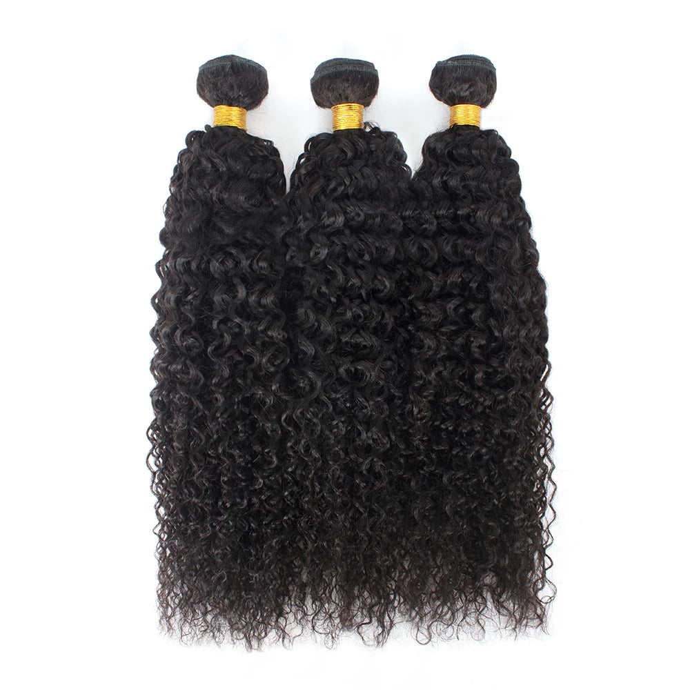 12A Kinky Curly Hair Bundles 1/3/ Jerry Human Burmese Extensions, 100% Unprocessed