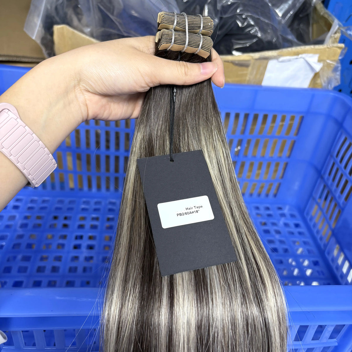 Tape in Vietnamese Virgin Human Hair 50g/ Colored Straight Extensions Skin Weft