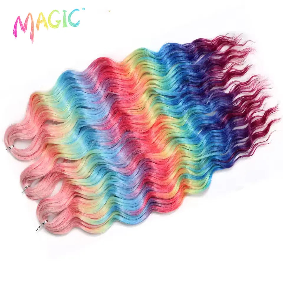 Water Wave Braiding Hair Extensions Ombre Blonde Deep Afro Curl Twist Crochet