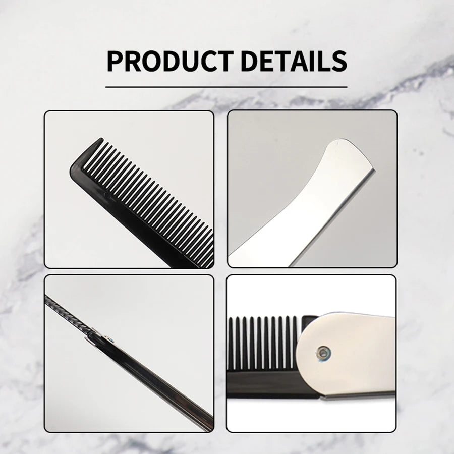 1/2 Pcs Folding Beard Combs, Easy Carrying, Fine Tooth Hair Comb Straightener for Grooming Styling Hair