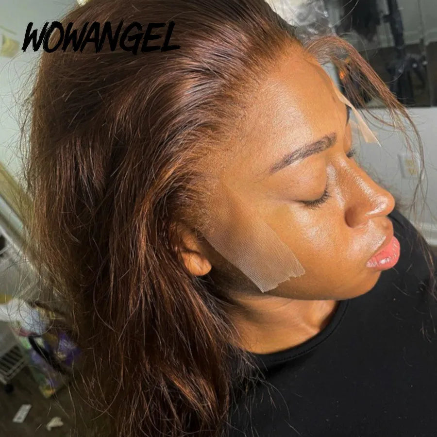 Chocolate Brown Body Wave Human Hair Lace Front Wig — 13x4 HD Lace, Pre-Plucked