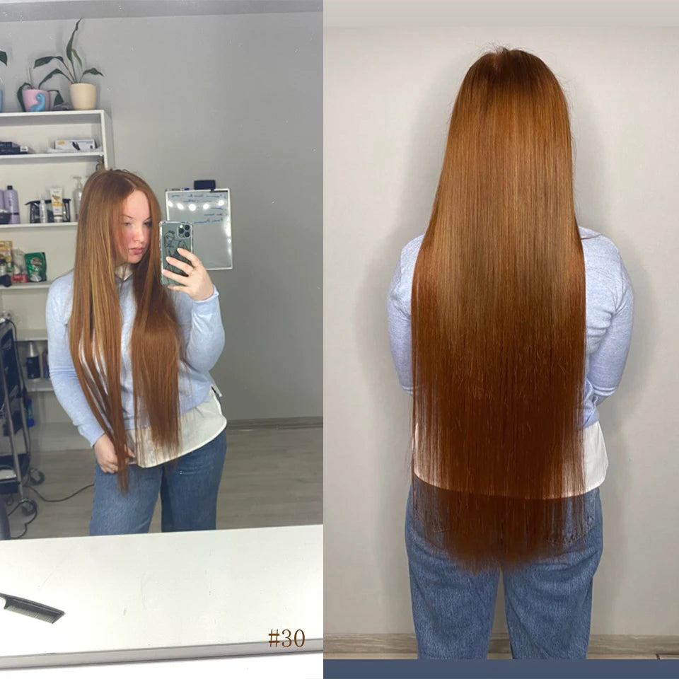 Orange Bone Straight Hair Bundles 24-32 Natural Weaving Bio Synthetic Bug Fancy